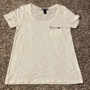 NWOT cream colored zipper pocket top